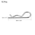 uxcell Clip Pins 3mm Wire Carbon Steel - 60mm Length Trailer R Shaped Spring Cotter Fastener Hardware, 10pcs Silver Tone