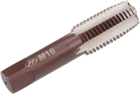 uxcell M16 Metric Hand Tap Set, 2 Pitch, 4 Straight Flutes, H2 Alloy Tool Steel, Tapping Tools for Repairing, 1 Pair