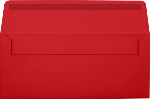 LUXPaper #10 Business Window Envelopes | 4 1/8" x 9 1/2" | 50 Qty - Ruby Red | 80lb. Text