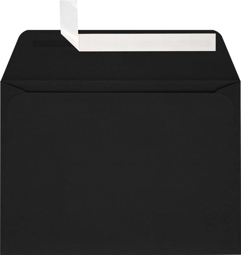 LUXPaper A7 Full Face Window Envelopes, Peel & Press, 5 1/4" x 7 1/4", Midnight Black, 80lb Text, 50 Qty