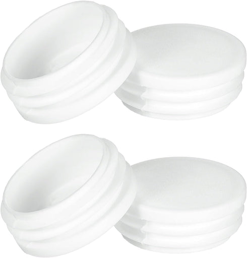 uxcell 1-3/4(45mm) Round Plastic Plug, 4 Pcs White Pipe Tubing End Cap