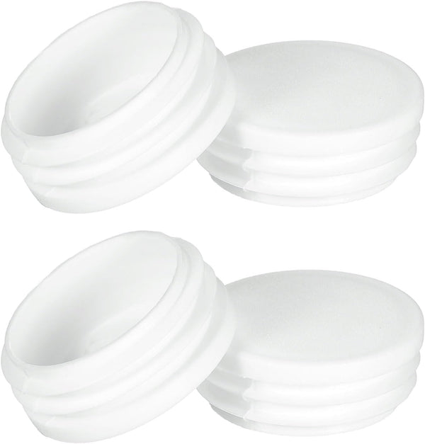 uxcell 1-3/4(45mm) Round Plastic Plug, 4 Pcs White Pipe Tubing End Cap