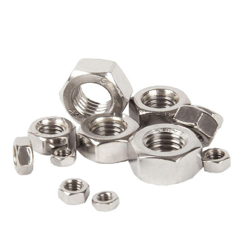 5/16"-18 Stainless Steel Hex Nut, 304 Finish Hardware Nut, Metal Steel Nut, 5/16 Nut (50 Pack)