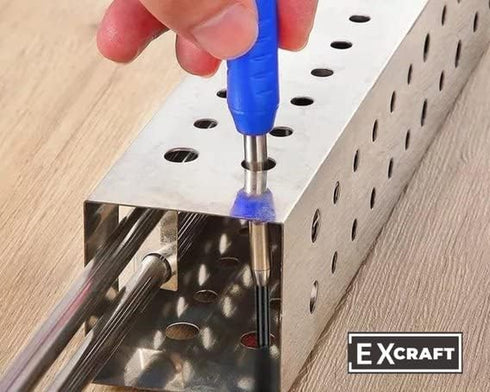 EXcraft Mechanical Carpenter Pencils, 2 Pack, 6 Refills Deep Hole with Built-in Sharpener for Carpentry Tools