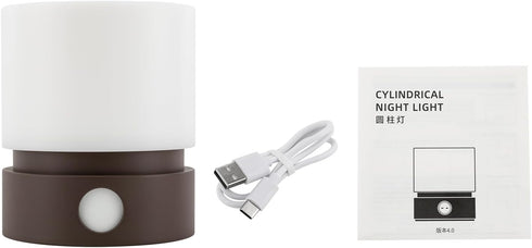Setting Bedside Night Light, Touchable Night Light with Time Funtion, Cylindrical Table Lamp LED
