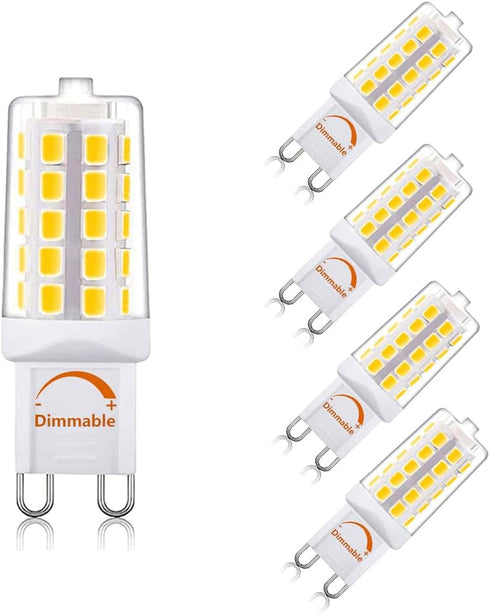 G9 LED Bulb Dimmable 4W, 4000K Natural Daylight White, 450Lm, 120V AC, CRI>85, Ceramic Bi Pin Base, 5 Pack