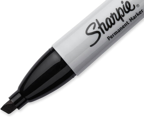 Sanford 38201 5.3mm Dozen Sharpie Permanent Marker Chisel Tip Black