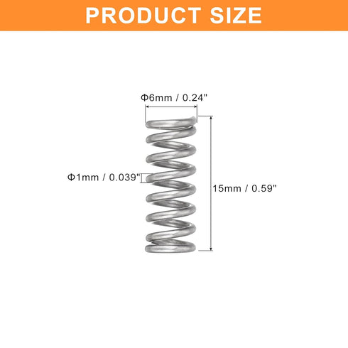 uxcell 5Pcs Compression Spring, Wire Diameter 0.039", OD 0.24", 304 Stainless Steel Coil Mechanical Compressed Spring