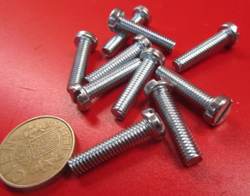 K-mac M6 1 mm 25 mm 50 Zinc Plated Cheese Head Slotted Machine Screws FT x x Length Pcs
