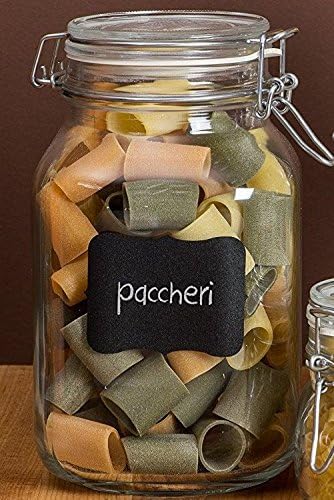 Cestari Large Chalkboard Labels, 54-Pack Black Reusable Jar Labels for Organizing Kitchen & Pantry