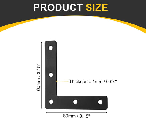 15Pcs 3.15"x3.15" (80x80mm, uxcell L-Shaped Brackets Corner Brace, Corner Bracket Shelf Bracket Right Angle Brackets