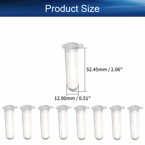 Bettomshin 300Pcs 5ml Round Bottom Centrifuge Tubes, with Snap Cap, Transparent Mini Plastic Graduated Microcentrifuge Test Tubes Storage Containers for Science Lab Plant Beads Bath Salt