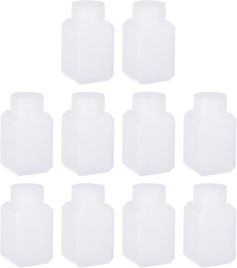 PATIKIL 12 Pcs 60ml Reagent Bottles, HDPE Wide Mouth Round Bottles with Screw Cap for Lab Storage