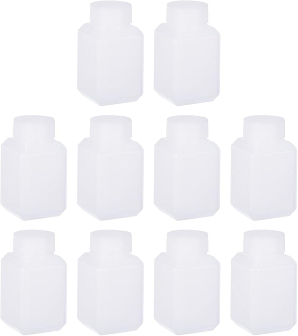 PATIKIL 12 Pcs 60ml Reagent Bottles, HDPE Wide Mouth Round Bottles with Screw Cap for Lab Storage
