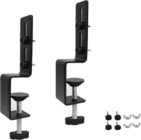 Desk Clamp 2Pcs, Pegboard Fixing Bracket for Desktop Accessories, Metal Organizer Bracket, Black