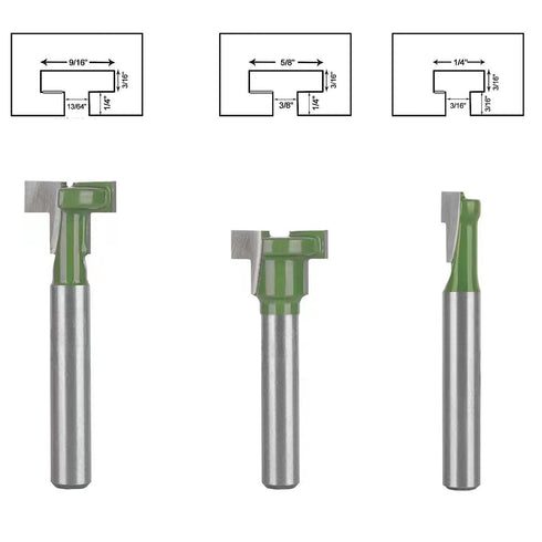 Totowood Set, 1/4" Set 6 Set 1/4 5/16 3/8 9/16 1/2 5/8 Inch Keyhole Router Bits Shank Router Bit pcs Router Bit & &