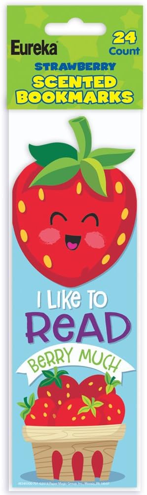 Eureka Strawberry Scented Bookmarks, Pack of 24