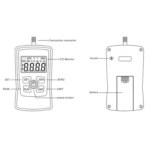 GOYOJO 500N Digital Force Gauge High-Precision Push-Pull Meter for Tension & Compression Testing Ideal for Quality