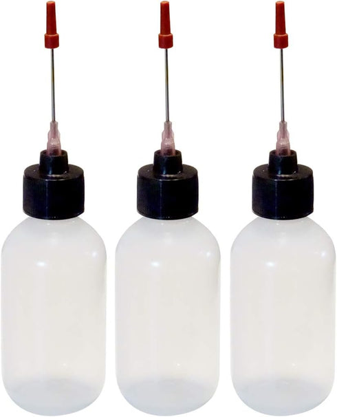 3-2oz Plastic Squeeze Bottles, 1.5" Stainless Applicators