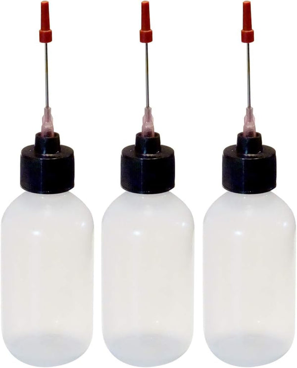 3-2oz Plastic Squeeze Bottles, 1.5" Stainless Applicators