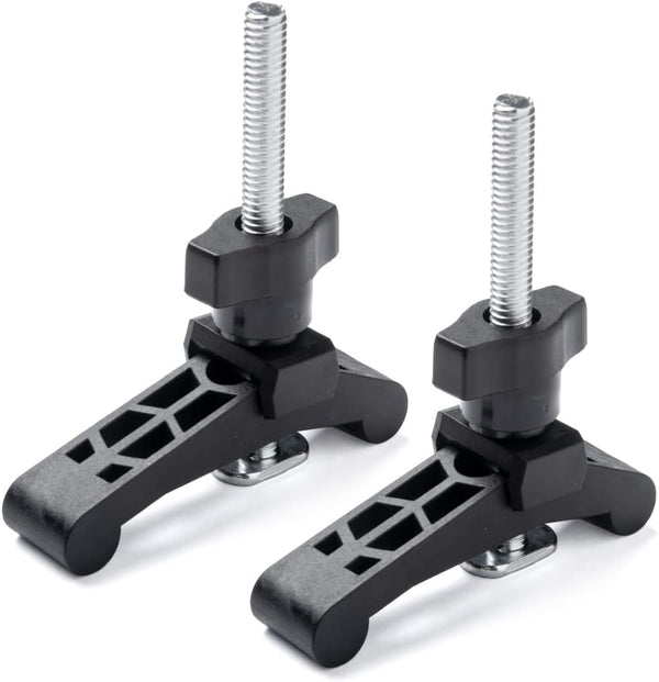 POWERTEC 71661 Mini T Track Hold Down Clamps, 3-3/4 x Reinforced Plastic Clamps, 2 PK