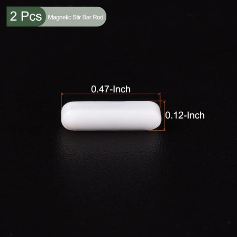 YOKIVE 2 Pcs Magnetic Stir Bar, PTFE Coated Cylinder Type Stirrer | Great for Lab Liquid Solution Stirring Mixing(White, 0.47 x 0.12-Inch)