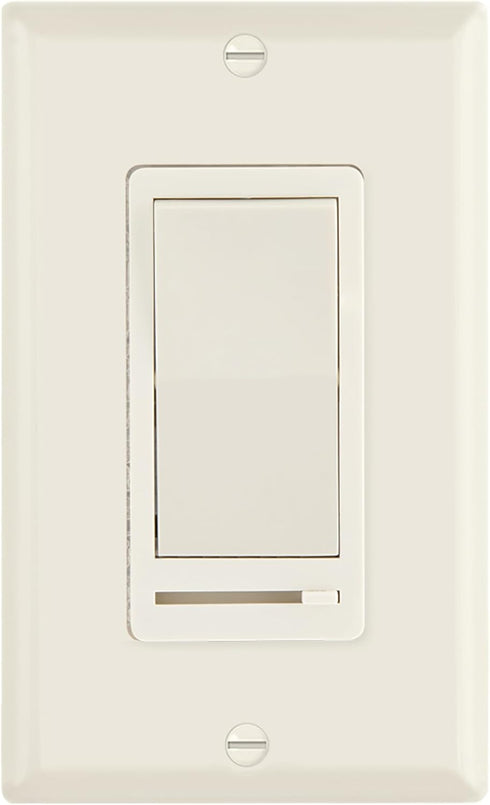 Dimmer 3-Way/Single 600 Maxxima LED Slide Rocker Switch - Pole Compatible, Decorative Electrical Light Switch, Watt
