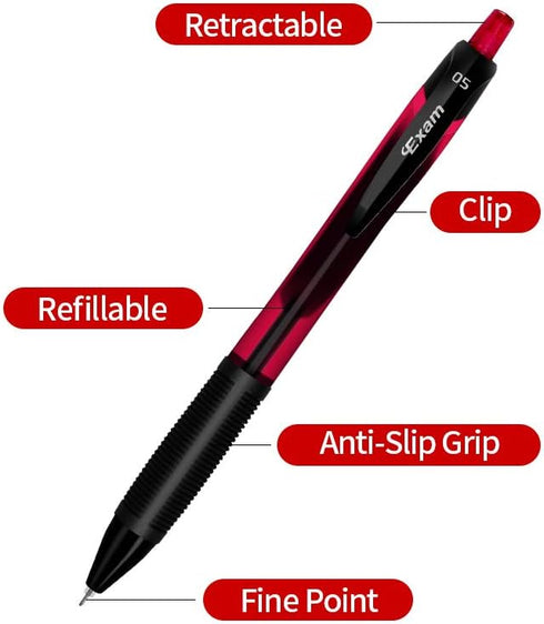 MyLifeUNIT Gel Pens, Black Fine Point 0.5mm Retractable Pens, Super Smooth Writing with Quick-Drying Ink (24 Pack)