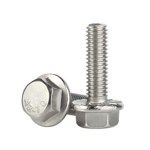 M8 x 25mm Flanged Hex Head Bolts, Stainless Steel 304, DIN 6921, 15 PCS