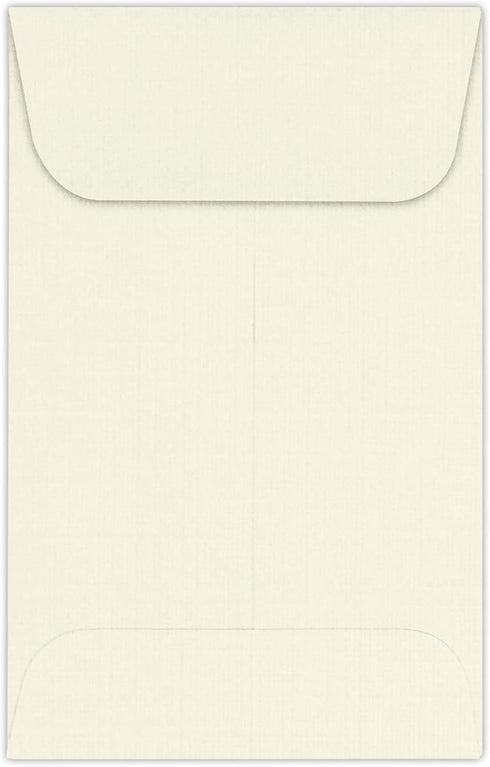 LUXPaper #1 Coin Envelopes | 2 1/4" x 3 1/2" | Natural Linen | 50 Qty, 80lb. Text