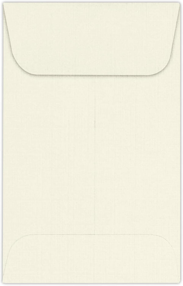 LUXPaper #1 Coin Envelopes | 2 1/4" x 3 1/2" | Natural Linen | 50 Qty, 80lb. Text