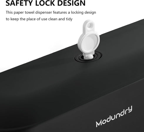 Wall Mount Paper Towel Dispensers, Modundry Multifold Paper Towel Dispenser with Smart Lock, Adhesive No Drilling
