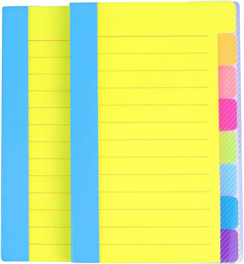 Vanpad (2 Pack) Divider Sticky Notes Tabs, 4 x 6 Inches, 64 Ruled Notes per Pack, School Office Supplies