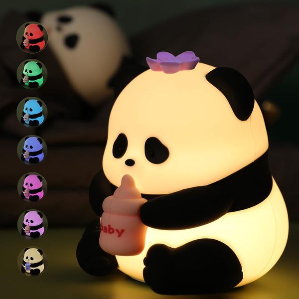 Myratts Led Cute Panda Night Light with 7 Colors, Dimmable Timer Nursery Lamps,
