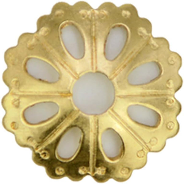 Tiazza 10Pcs Convex Round Brass Backplate Washers for Classical Furniture Decoration, Brass Hardware Accessories