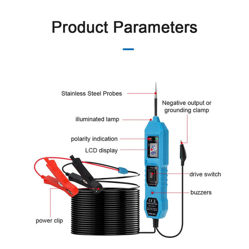 3.5V-36V Automotive Power Circuit Probe Tester LCD Digital Display Car Electrical System Diagnostic Tool