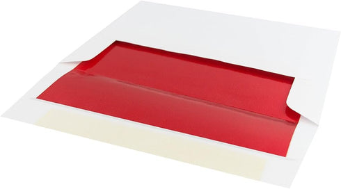 JAM PAPER A8 Invitation Envelopes - 5 1/2 x 8 1/8 - White with Red Foil - 50 Pack