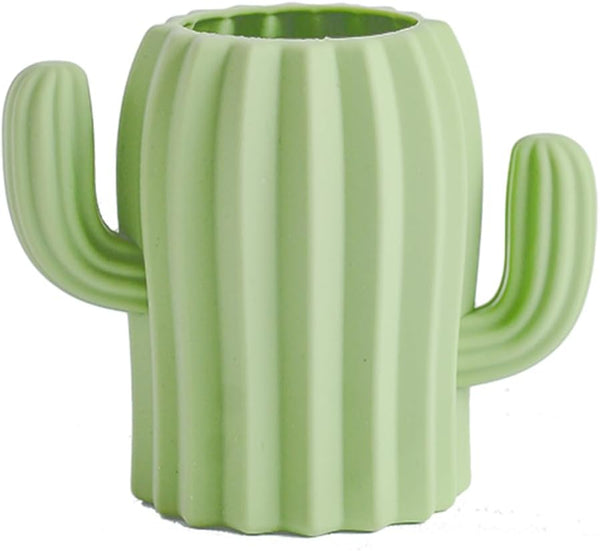 Silicone Pen Holder, Cactus Pencil Holder for Desk, Cute Pens Cup for Kids Office Decor, Desk Accessories (Green)