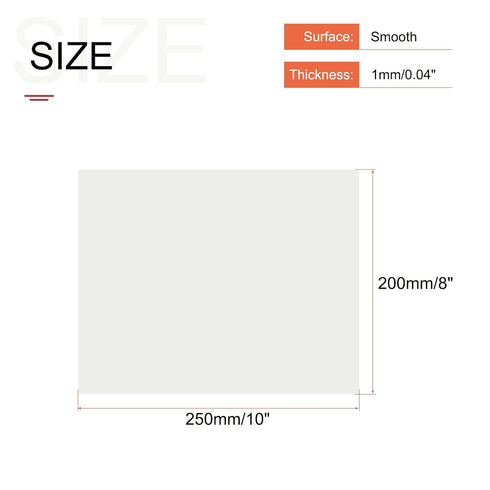 MECCANIXITY White ABS Plastic Sheet 10x8x0.04inch for Building Model, DIY Crafts, Panel, Pack of 4
