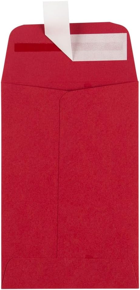LUXPaper #4 Coin Envelopes | Peel & Press | 3'' x 4 1/2'' | Ruby Red | 250 Qty