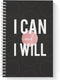 Motivational Softcover Spiral Notebook/Journal, 5.5" x 8.5", 120 Checklist Pages, Durable Gloss Cover, White Wire-o,