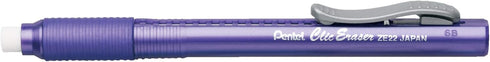 Pentel ZE22V Clic Eraser Grip, Retractable Eraser, Violet Barrel, Box of 12