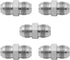 3/8" JIC Male x 1/4" JIC Male Flared Straight Tube Hydraulic Adapter Fitting (5-Pack)