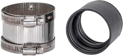 Eastman 2 Inch No-Hub Coupling with Stainless Steel Clamps, 43403