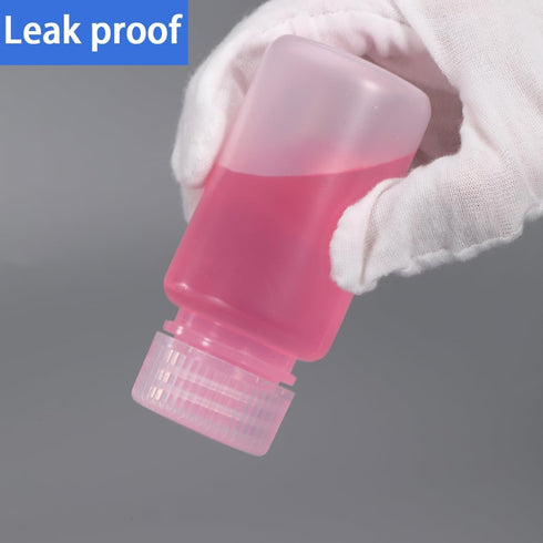 2 oz Wide Mouth Lab Reagent Bottle, Clear PP Leak-Proof Chemical Container, 5 Pcs