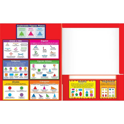 Really Good Stuff Spanish Math 4-Pocket Folders, Intermediate, 12 Folders