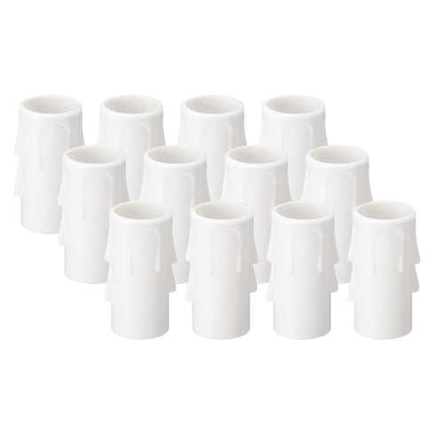 PATIKIL 2 Inch Tall Candle Covers Sleeves, 12Pcs Plastic E12 Chandelier Socket