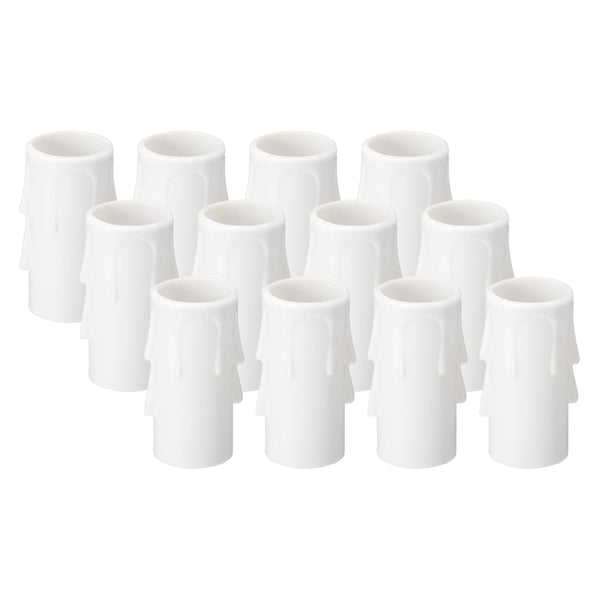 PATIKIL 2 Inch Tall Candle Covers Sleeves, 12Pcs Plastic E12 Chandelier Socket