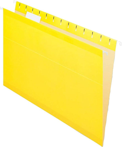 Pendaflex 1/5 YEL Reinforced Hanging Folders, Legal Size, Yellow, 25/BX (04153)