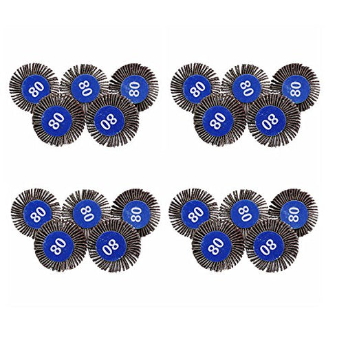 dophee Flap Wheel Sander Set, 1/8" Round Shank, 80 Grit Abrasive Sanding Wheels for Dremel Drill